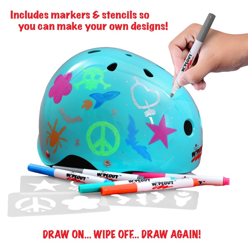 Wipeout Dry Erase Kids Helmet â€“ Ideal for Bike, Skate, Scooter, In-Line Skating and Rollerblading - Image 2